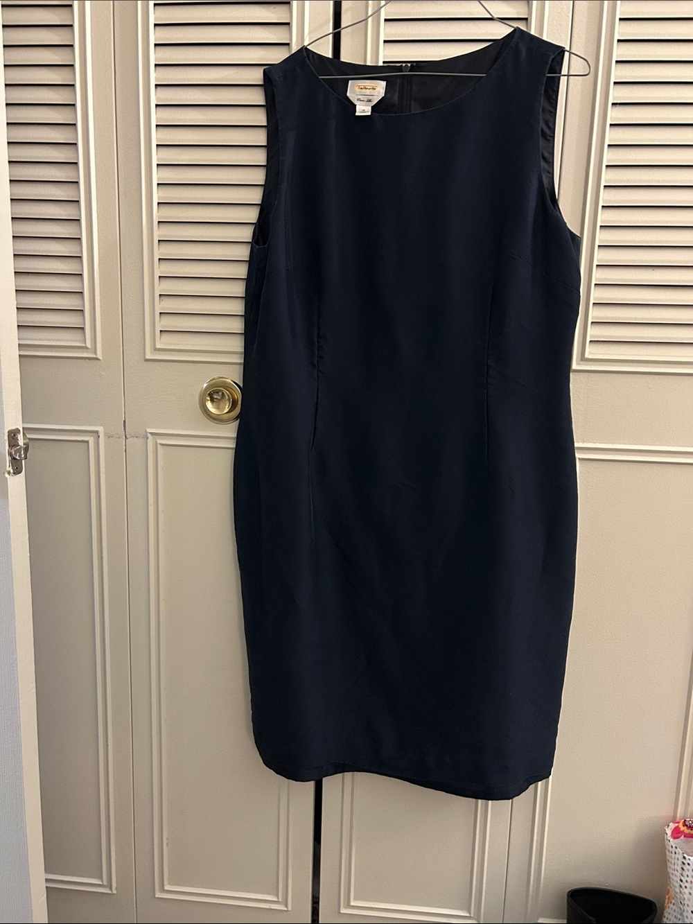 Talbots Navy Sleeveless Sheath Midi Dress